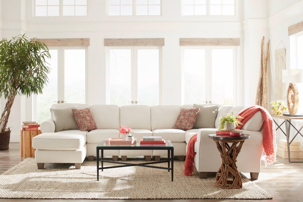 Easily tailor your Chattanooga living room into a feminine space when you start with a white sofa from EF Brannon.