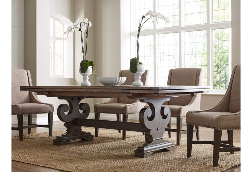 If you entertain often, you should choose a dining room table that is versatile like this Kincaid refractory table.