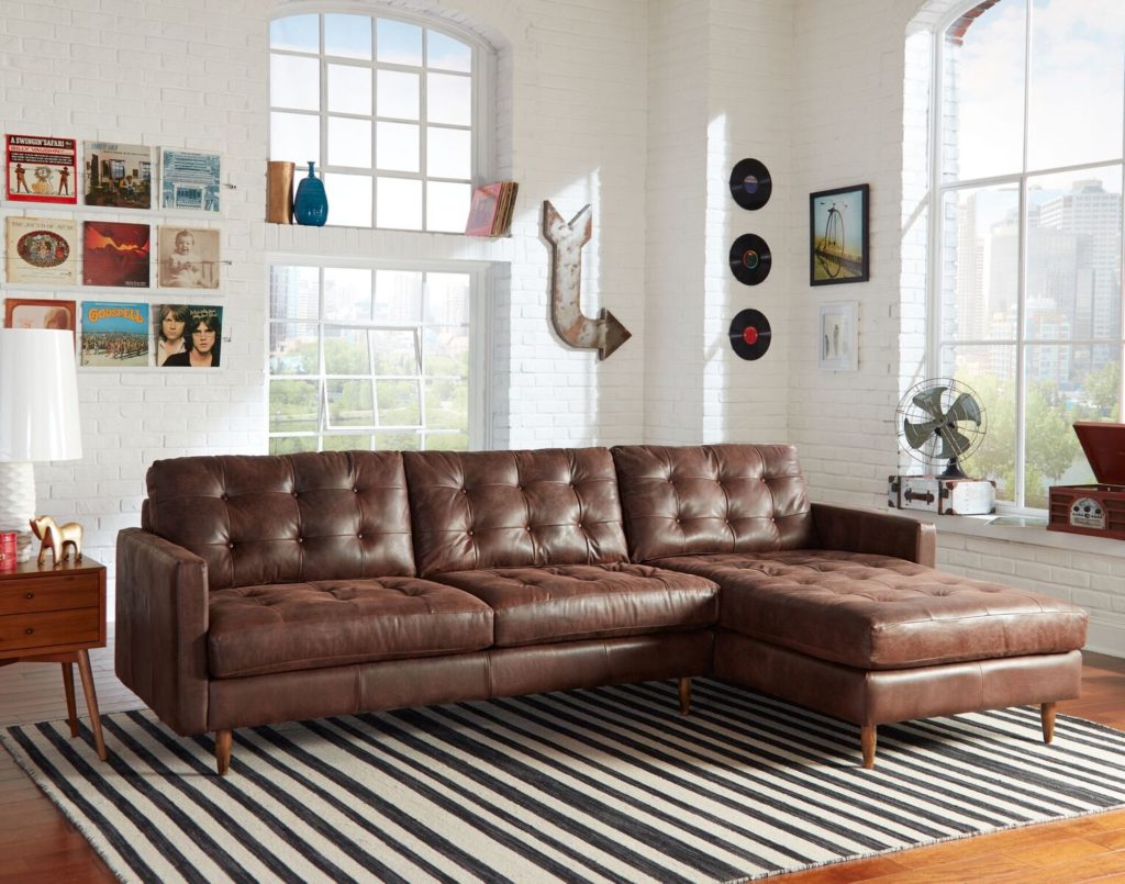 Update your Chattanooga living room furniture style with a timeless leather sofa from Omnia.