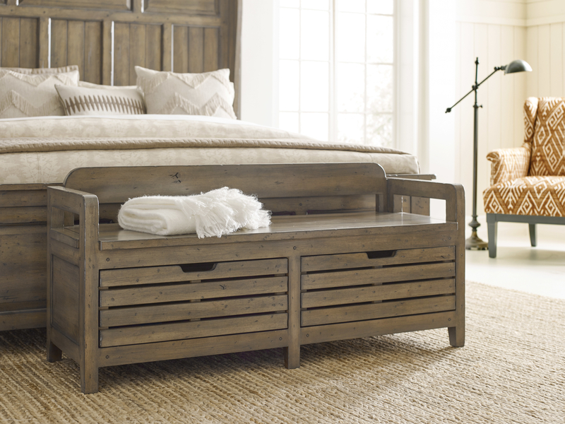 Update your Chattanooga bedroom furniture with a handy and stylish storage bench like this piece by Kincaid.