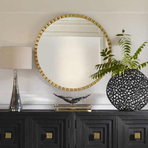 accent decor round mirror to add texture