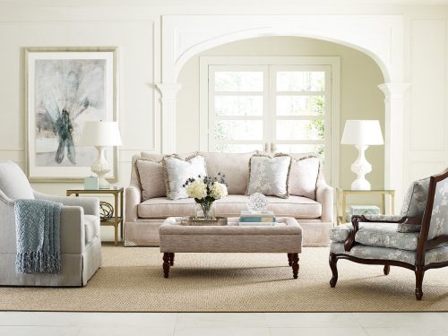 traditional furniture sofa, coffee table, and accent chairs in the living room.