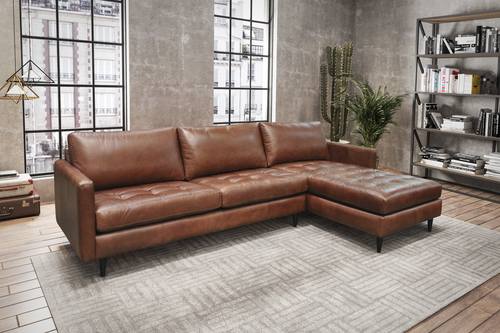 brown omnia leather sofas in living room