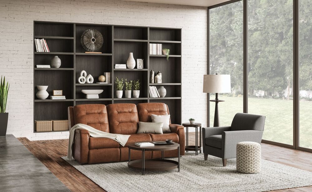 e.f brannon furniture leather sofa