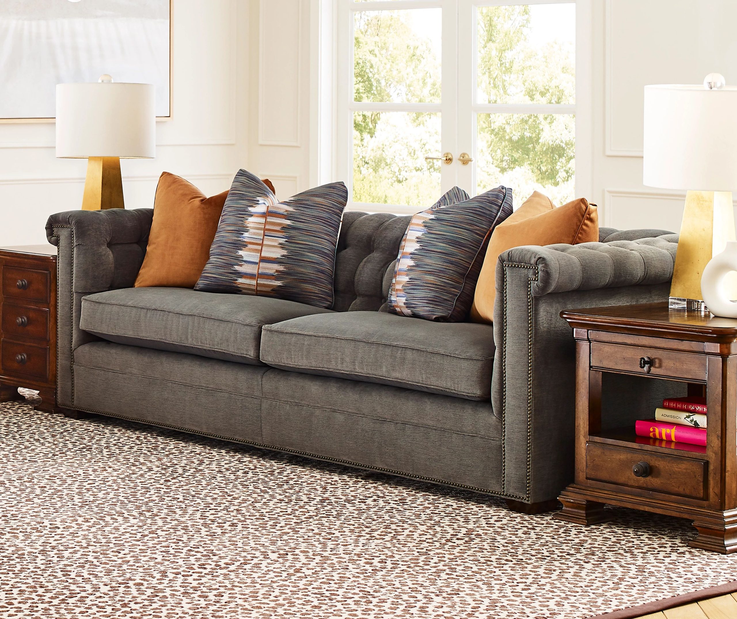 Fall living room decorating ideas from EF Brannon include a Kincaid sofa.
