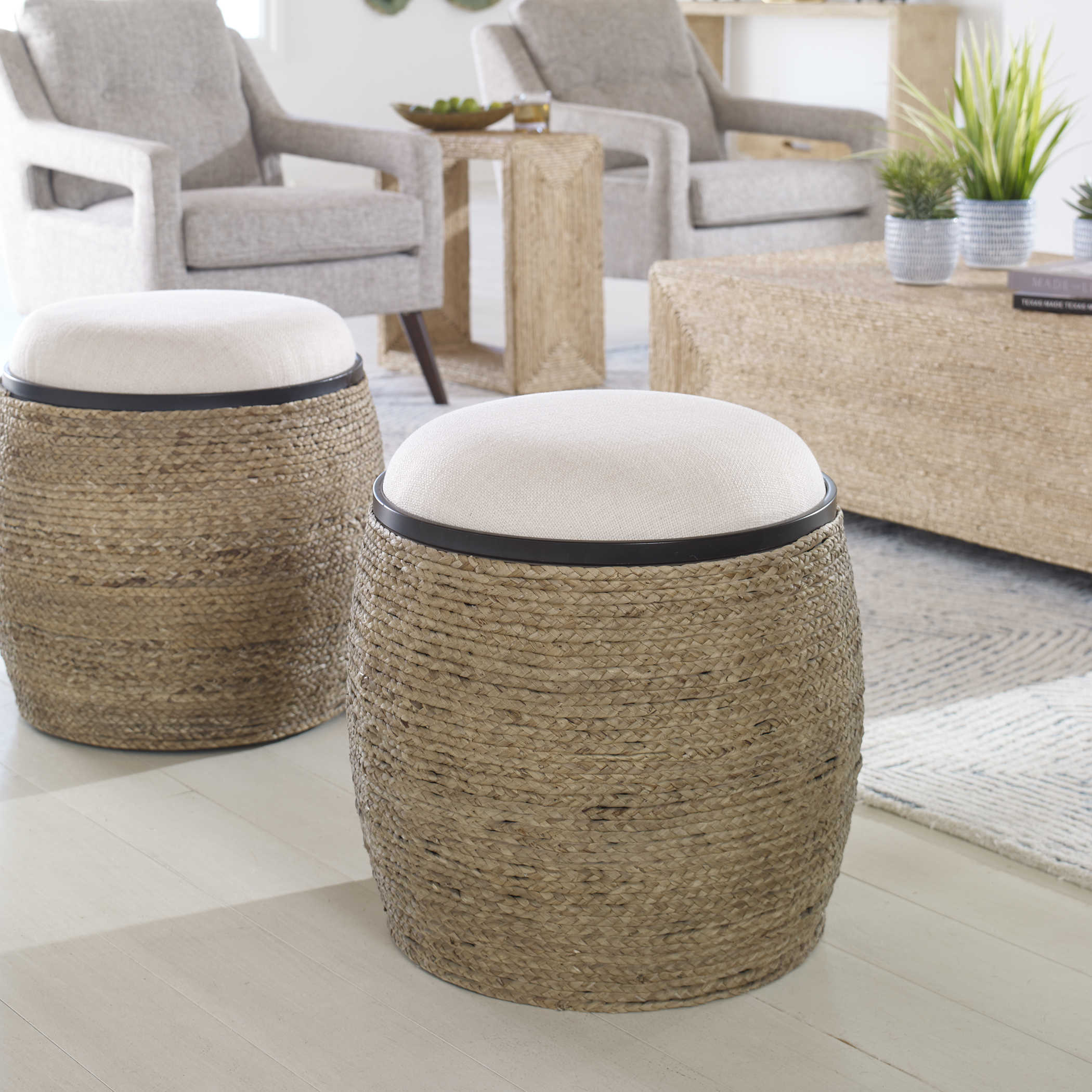 Unique ottomans from EF Brannon are essential for every home.