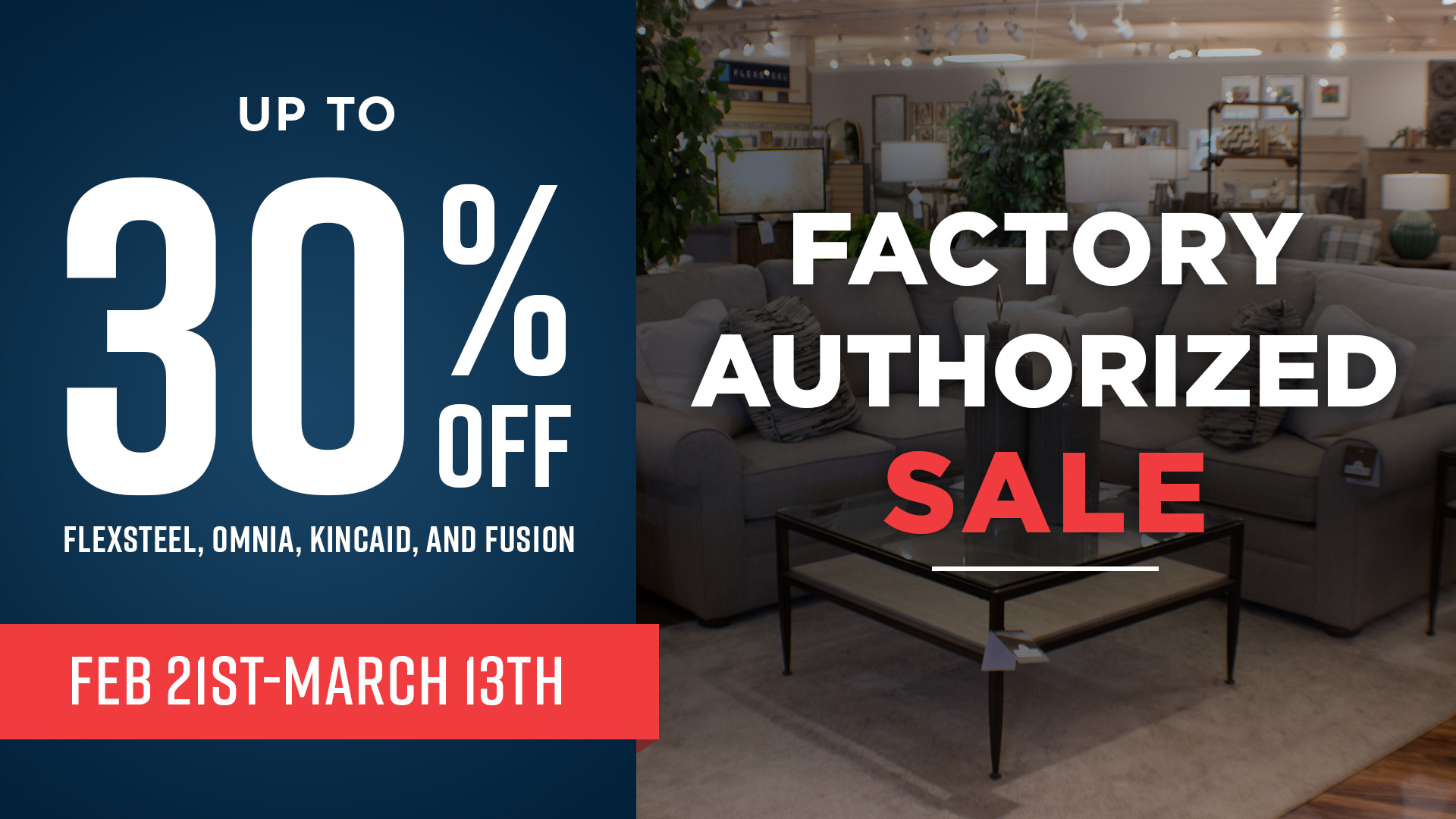 A custom graphic branded for E.F. Brannon advertising their factory direct furniture sale in Chattanooga, TN.