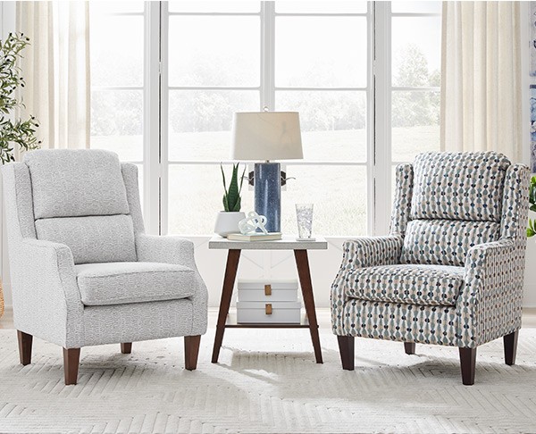  A plush, pillowy back makes this wing chair one that seamlessly blends comfort and style. 